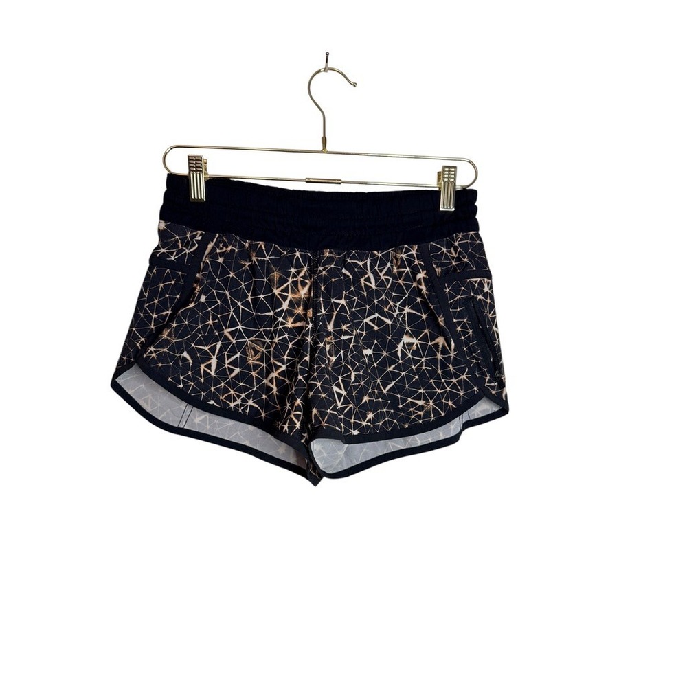 Lululemon Tracker Short V 4 Geo Grid Black Multi Running Shorts Womens 4